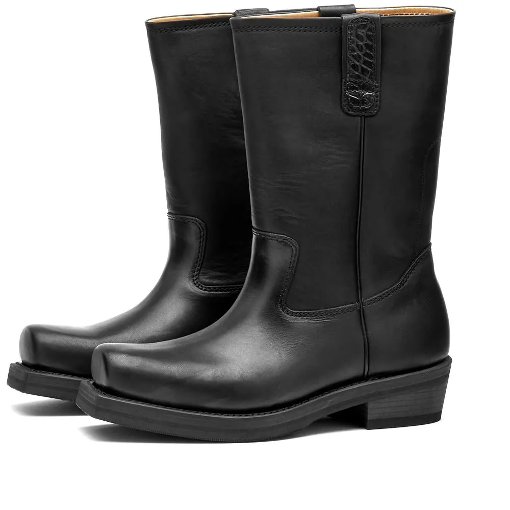 Our Legacy Black Flat Toe Calf Boots