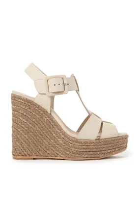 Leather Wedge Sandals Chunky Platform