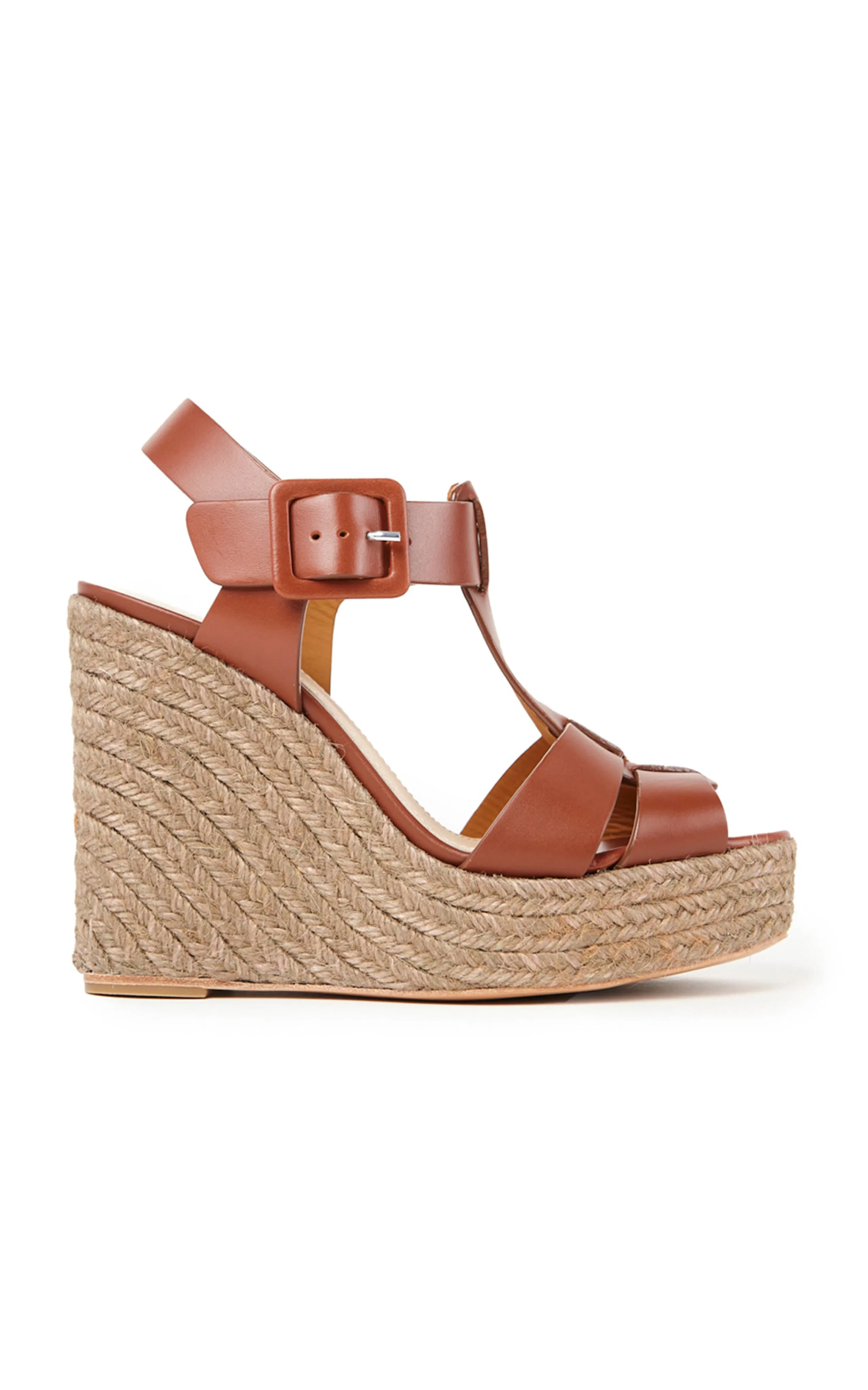 Leather Wedge Sandals Chunky Platform