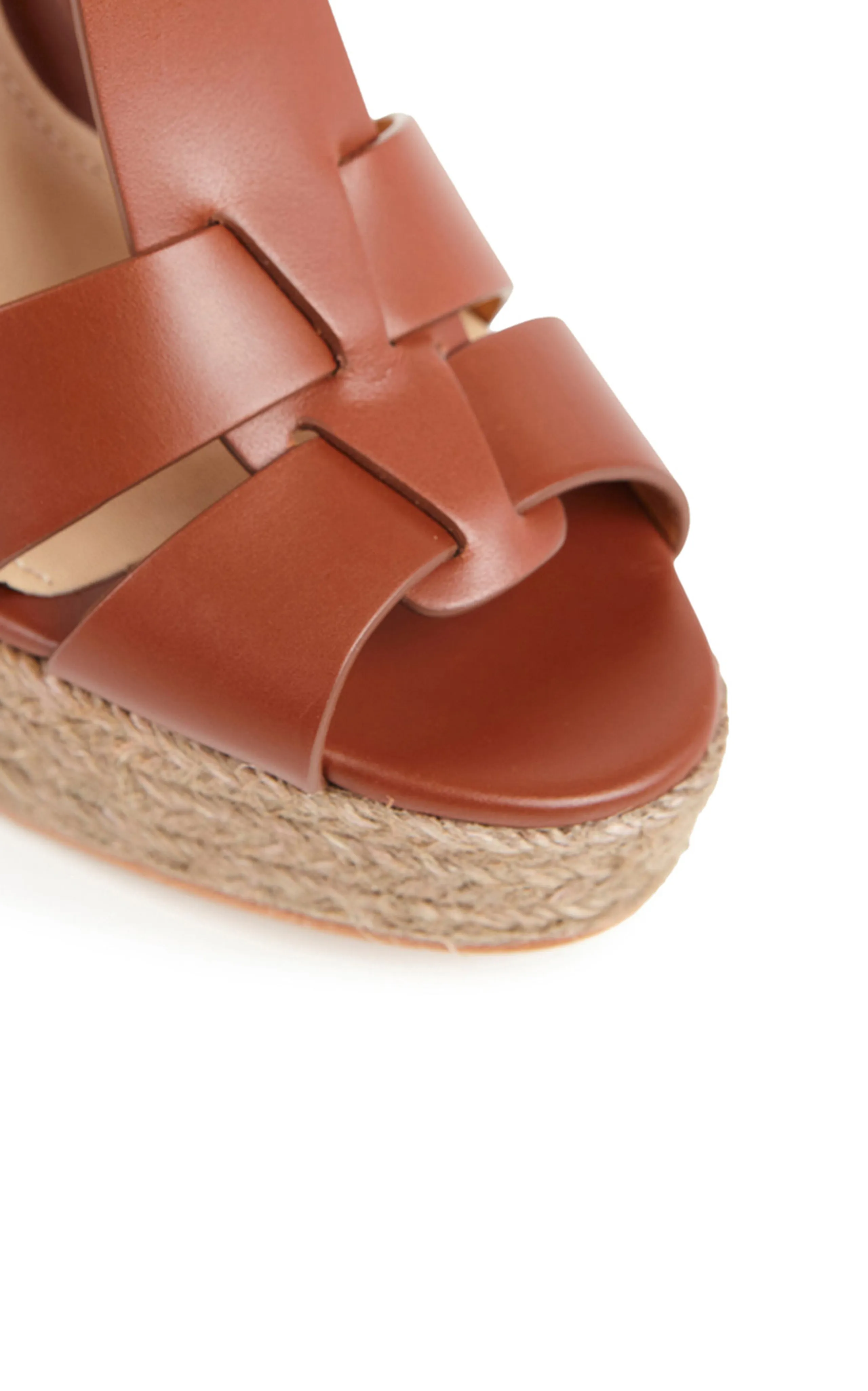 Leather Wedge Sandals Chunky Platform