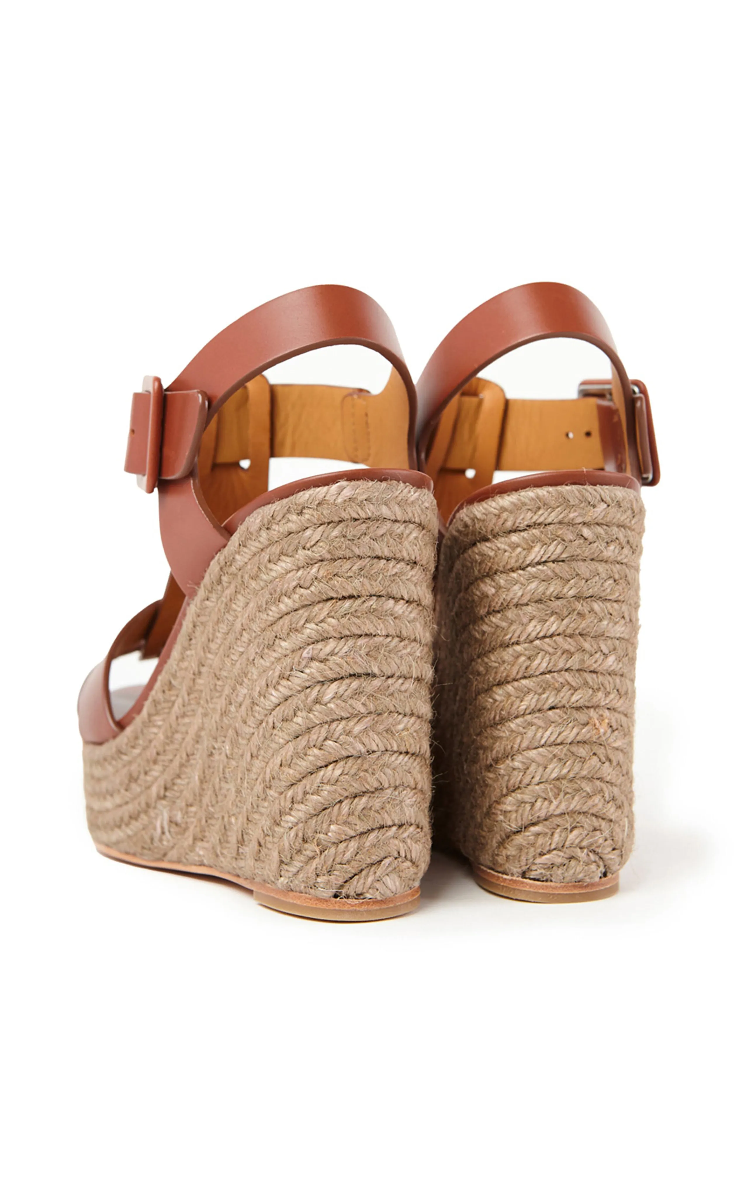 Leather Wedge Sandals Chunky Platform