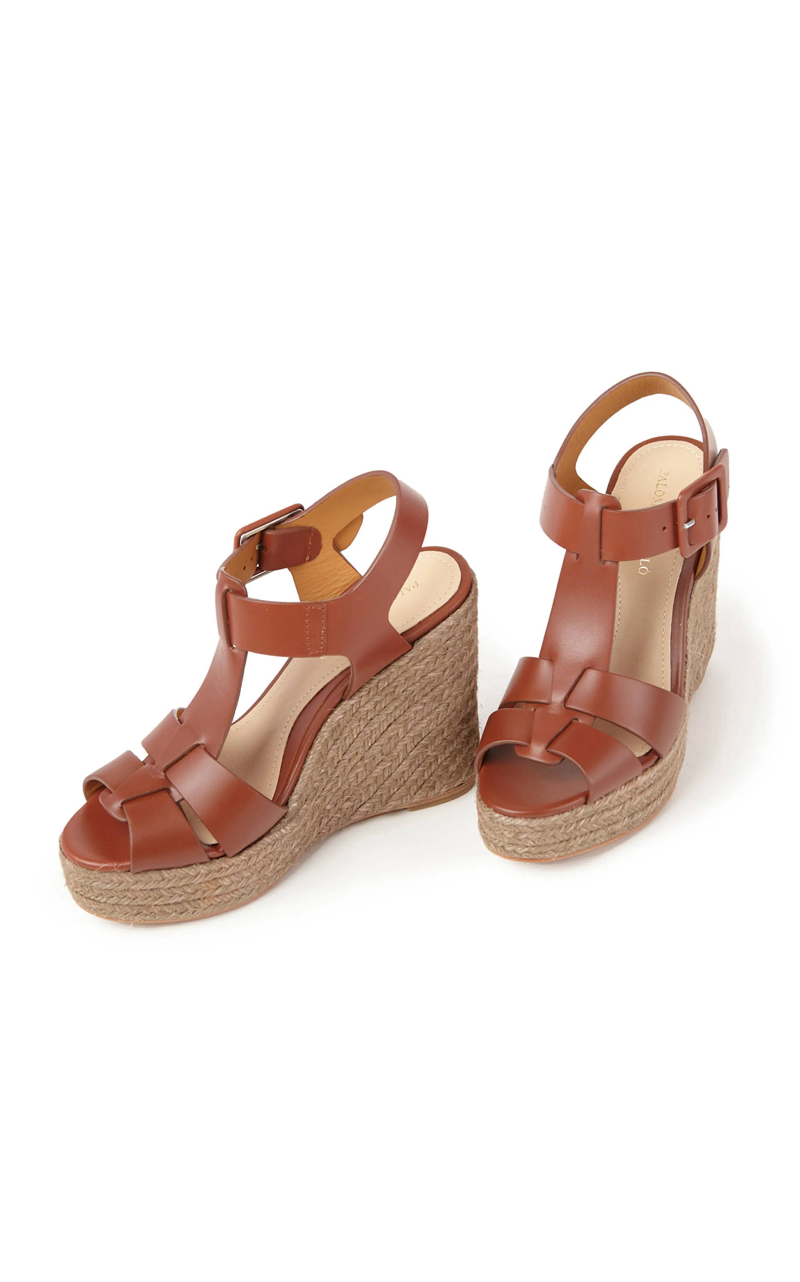 Leather Wedge Sandals Chunky Platform