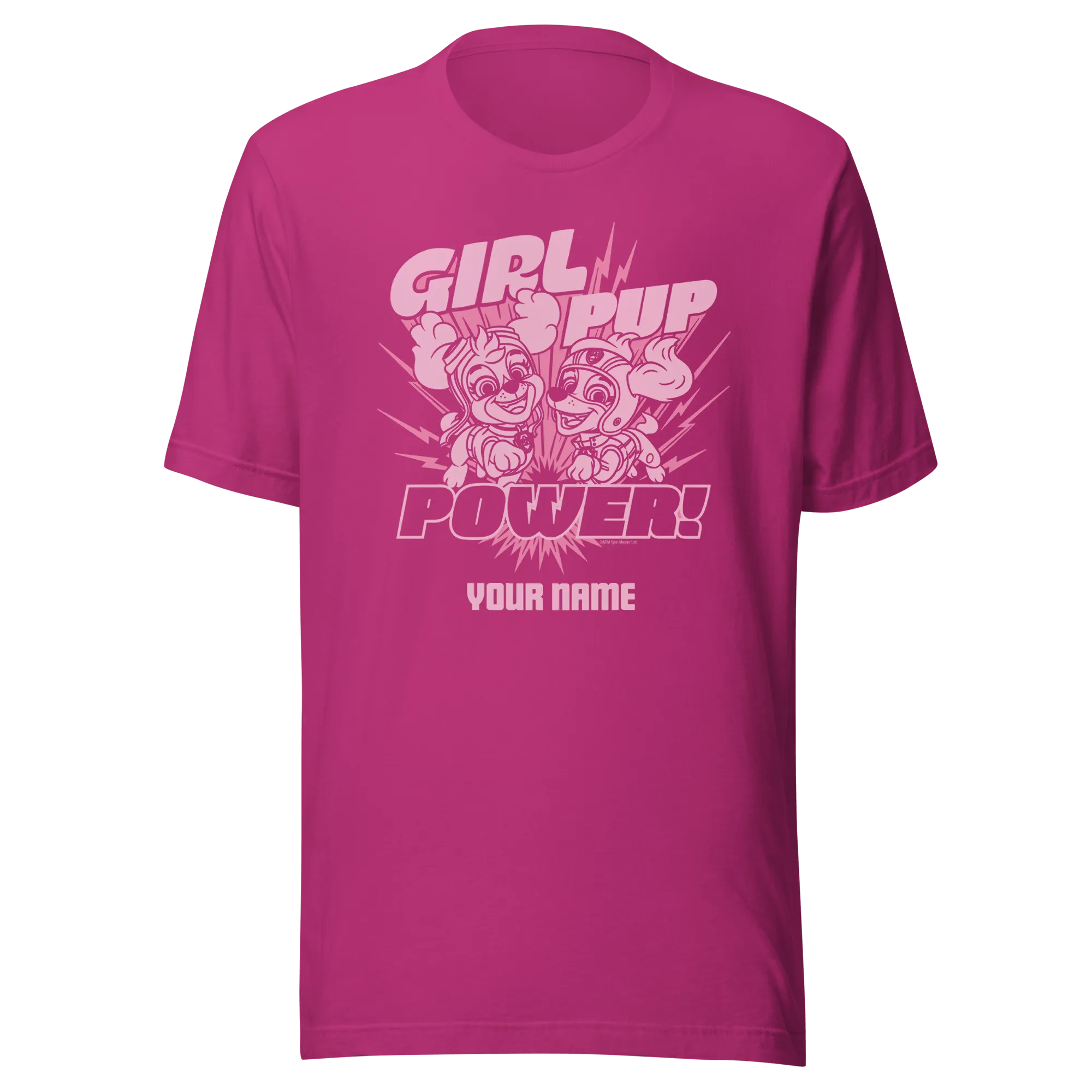 PAW Patrol Girl Pup Power Personalized Adult Short Sleeve T-Shirt