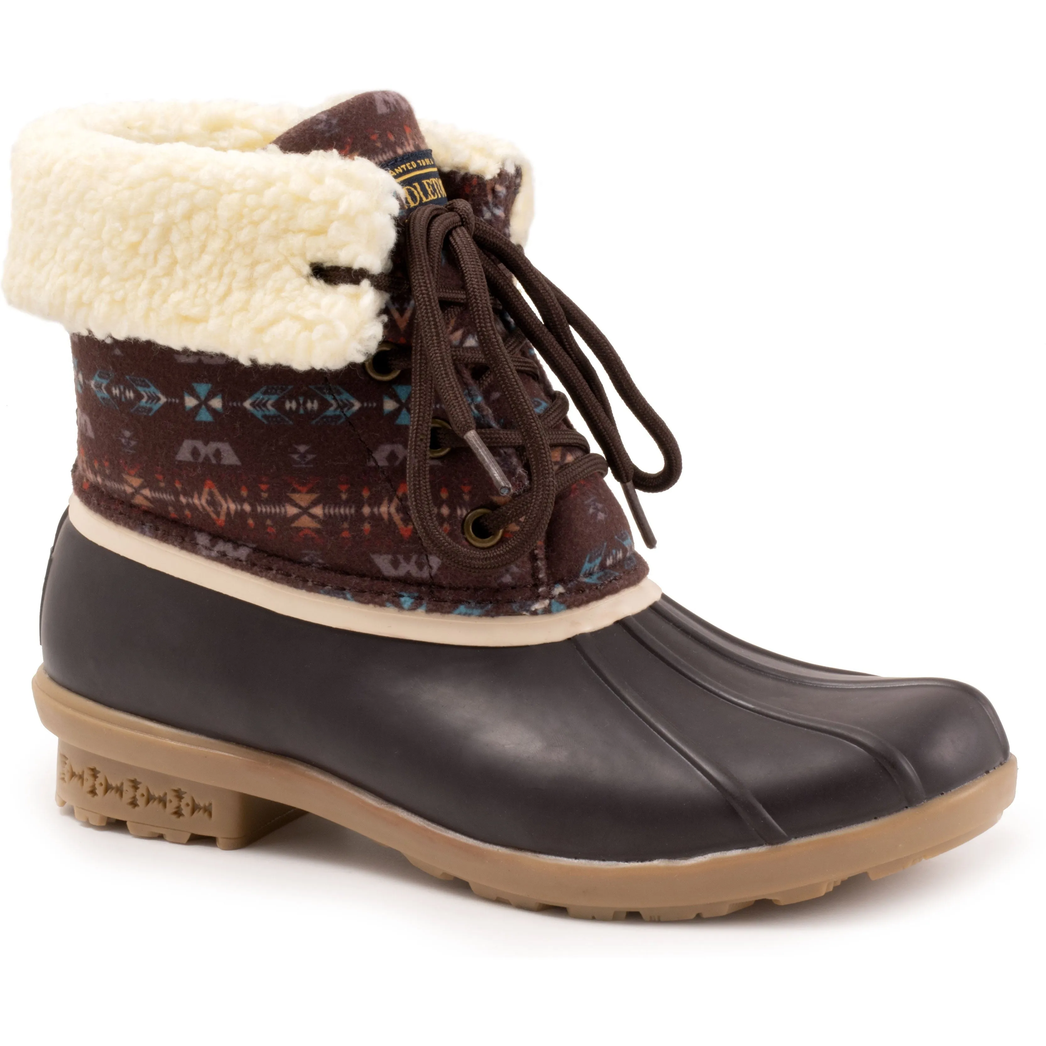 Pendleton brown diamond duck boots for women