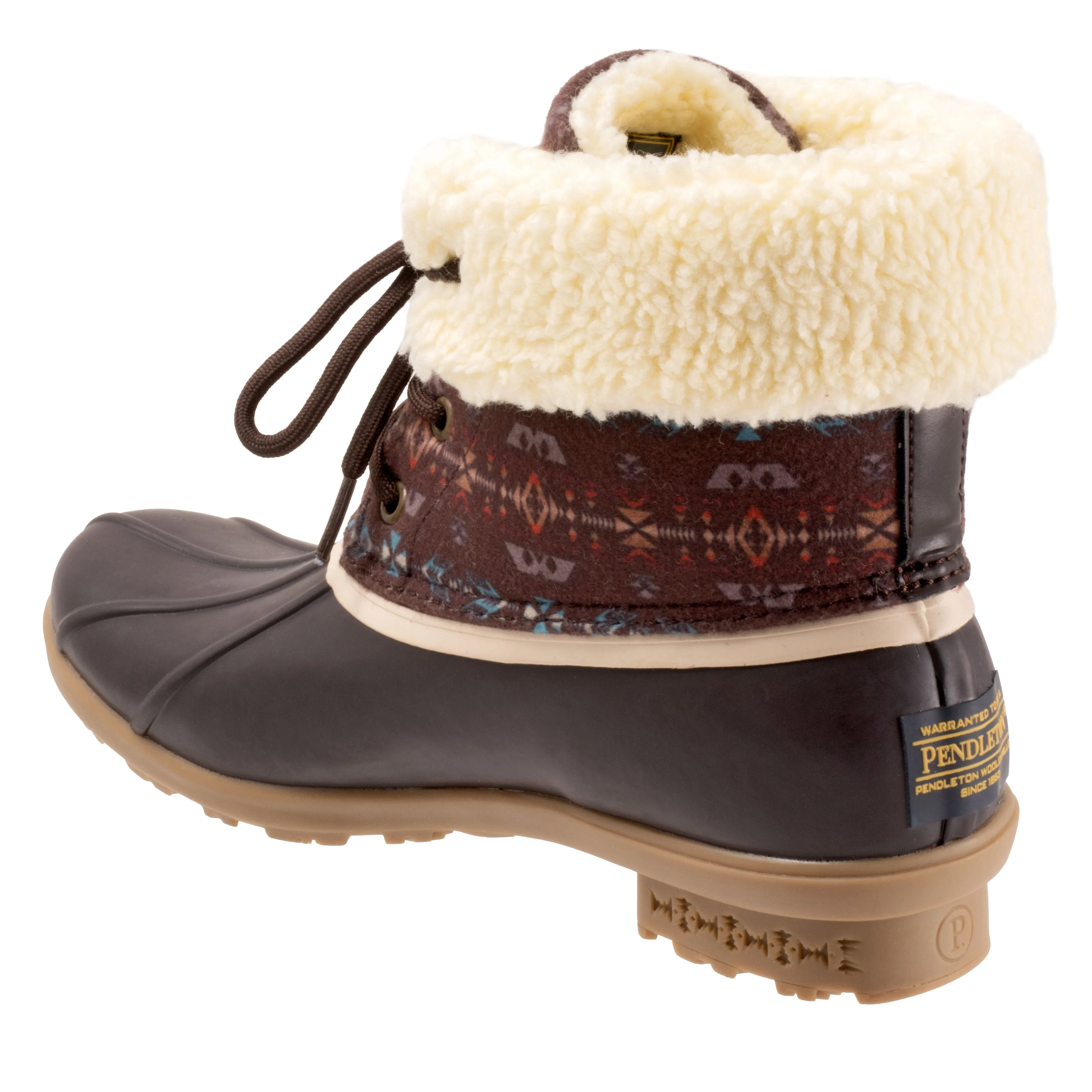 Pendleton brown diamond duck boots for women