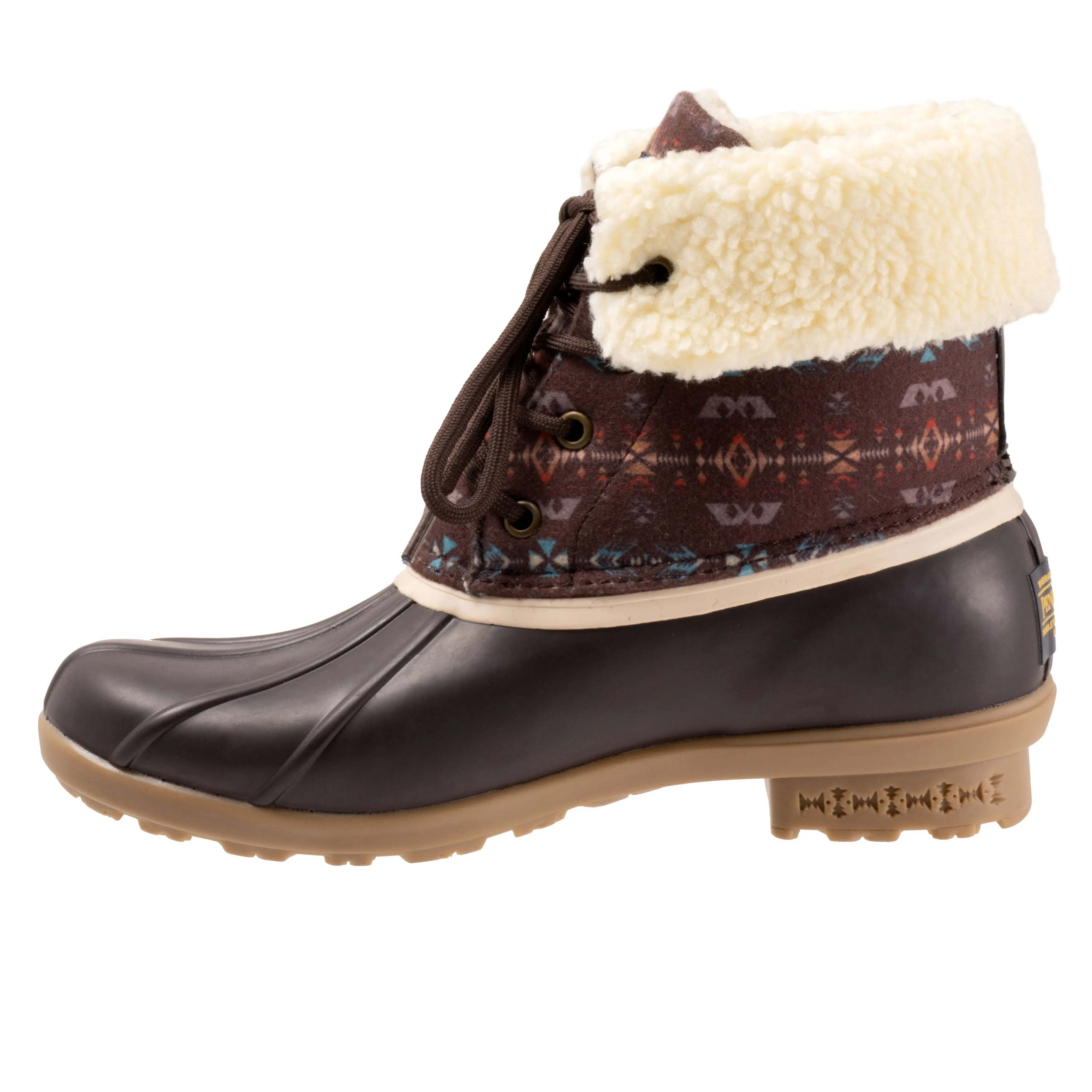 Pendleton brown diamond duck boots for women