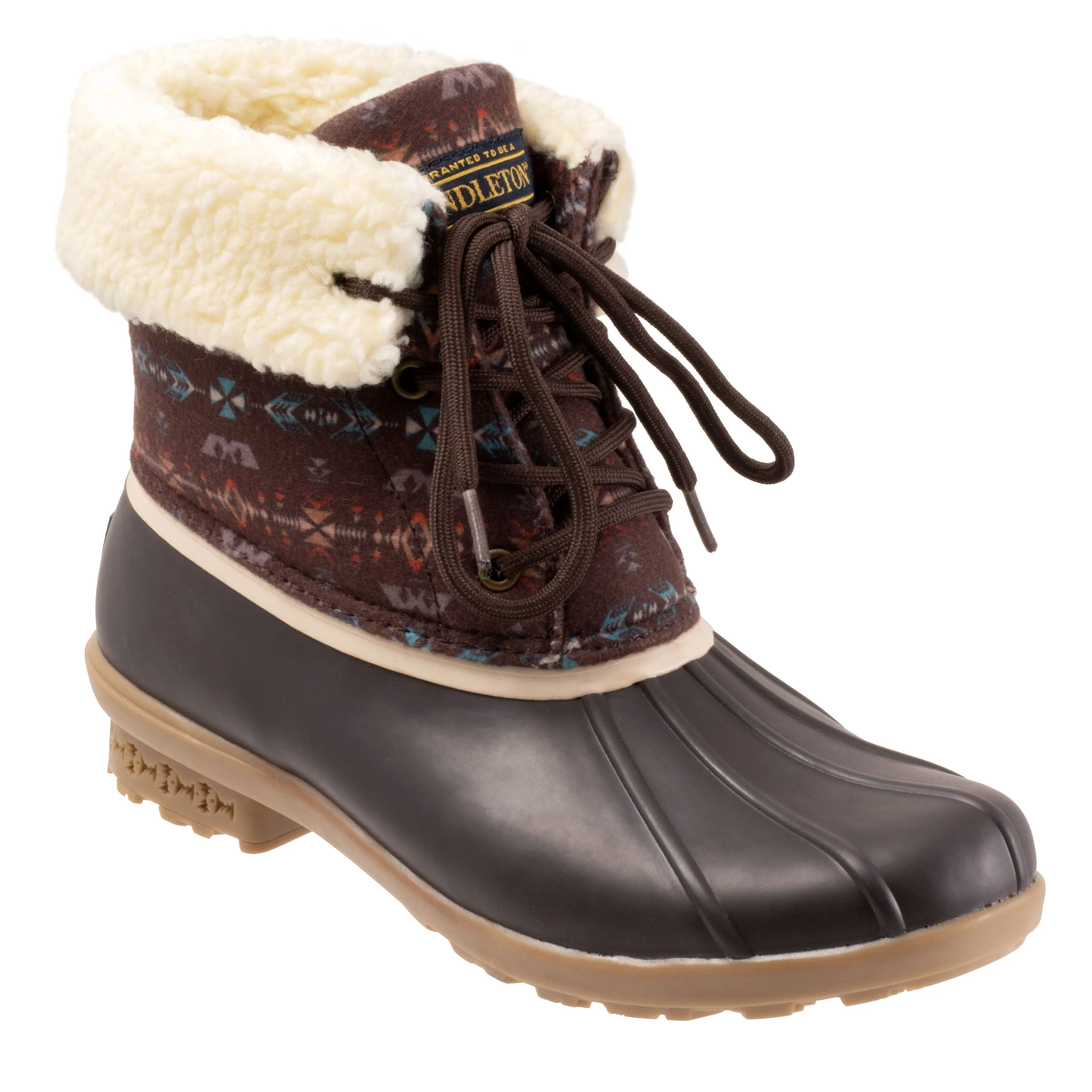 Pendleton brown diamond duck boots for women