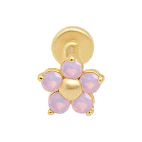 Opal Flower Pink Stud