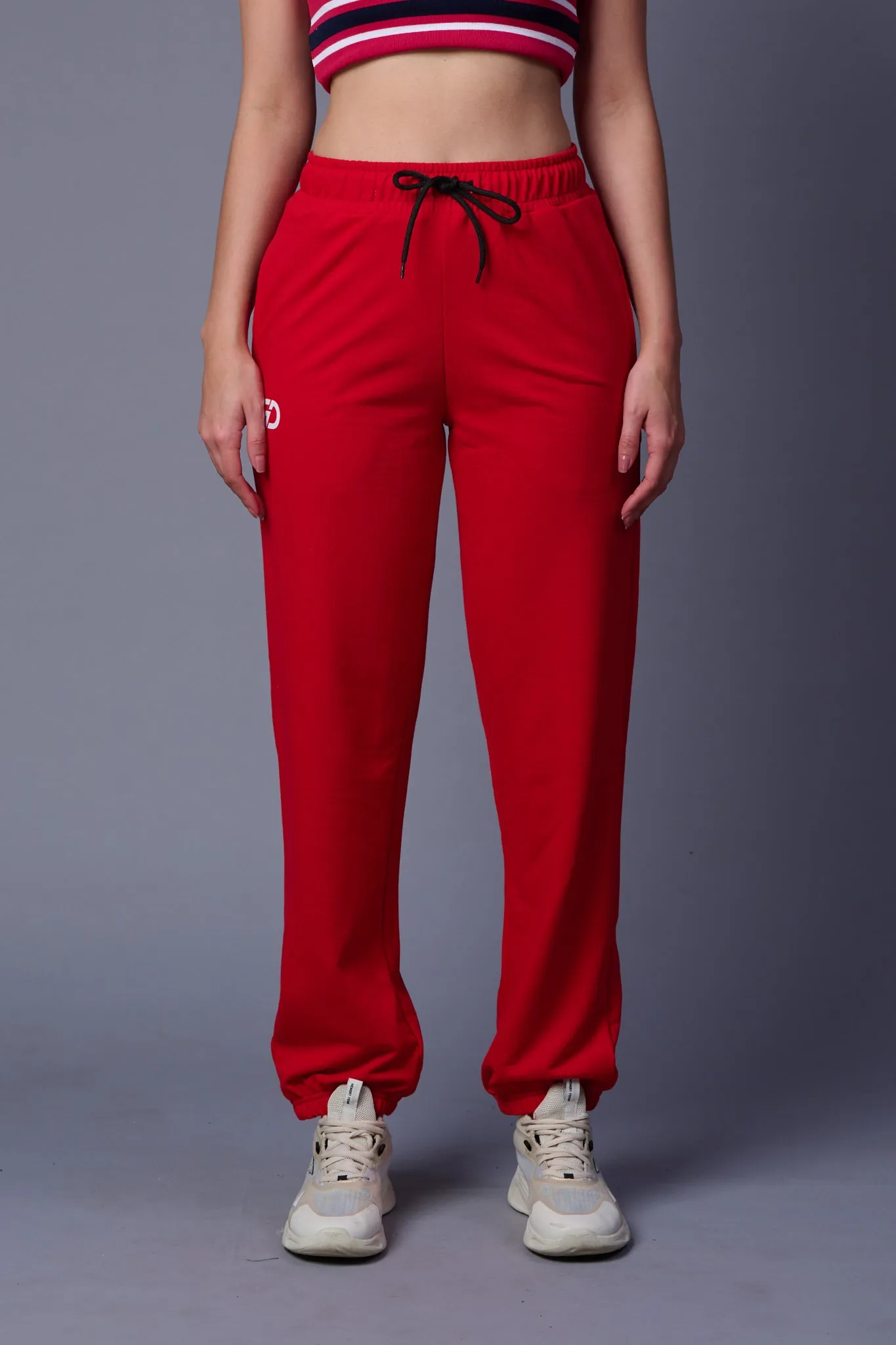 Plain Red Joggers for Women