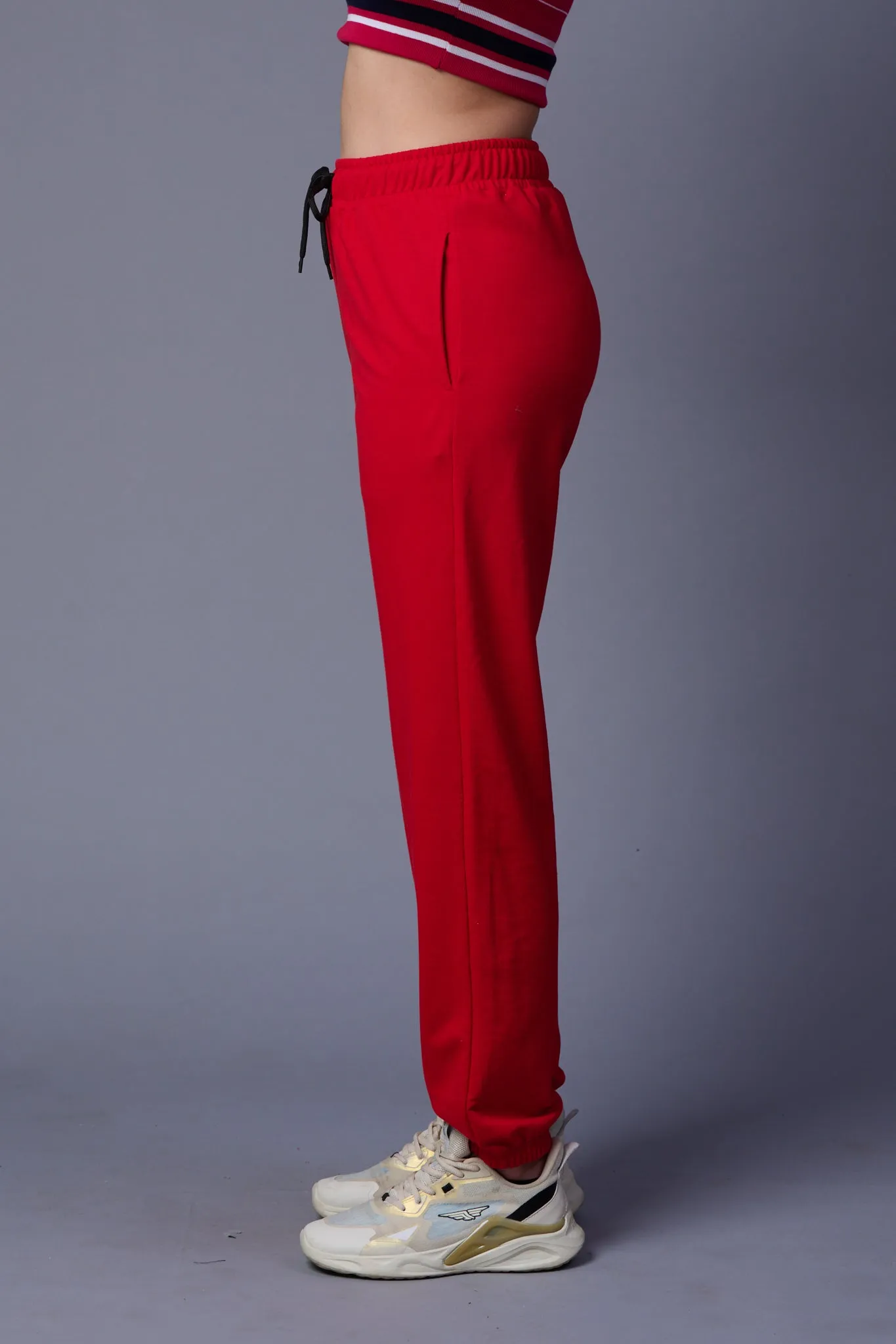 Plain Red Joggers for Women