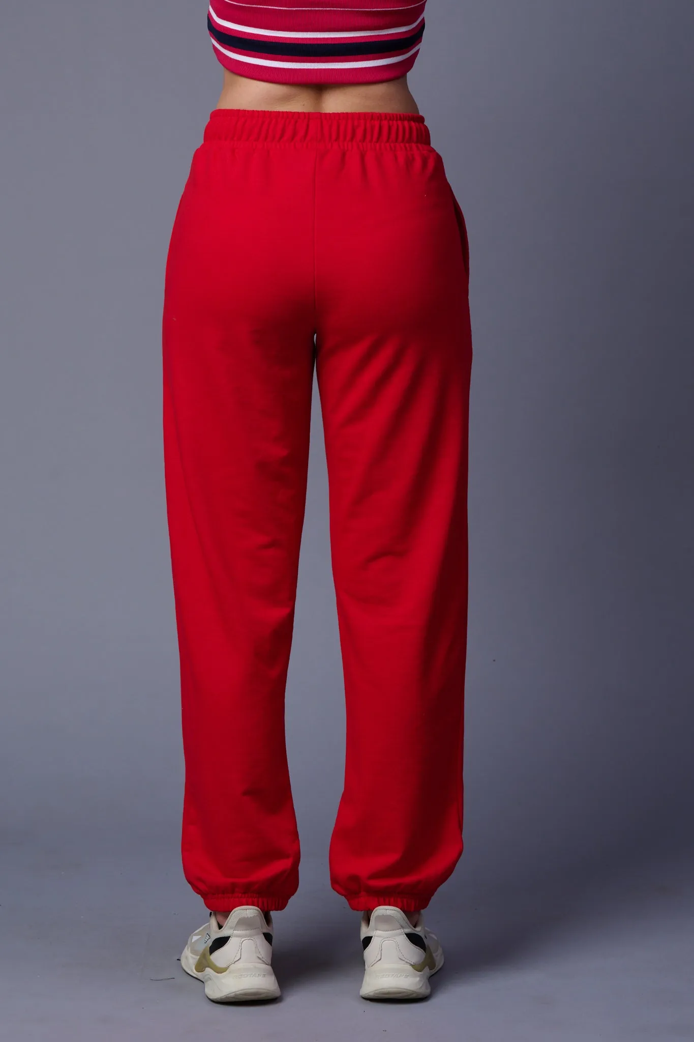 Plain Red Joggers for Women