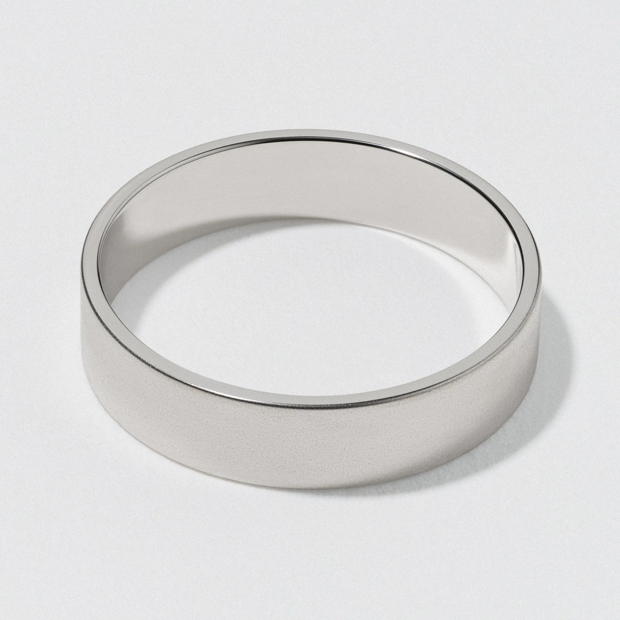 Matte Platinum 5mm Flat Wedding Band