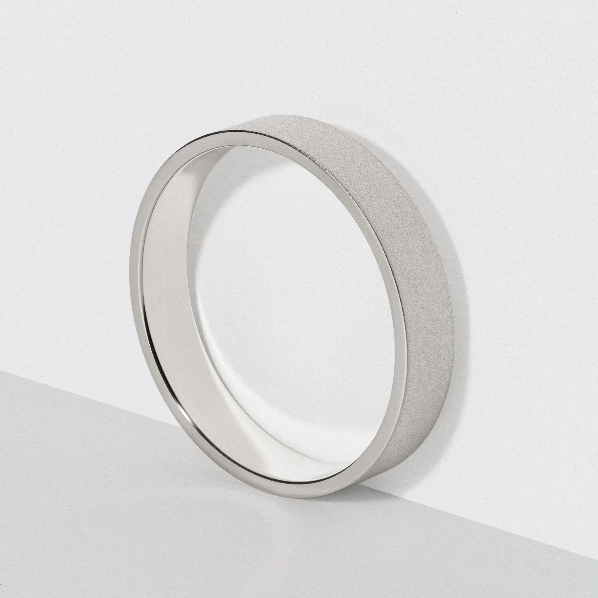 Matte Platinum 5mm Flat Wedding Band