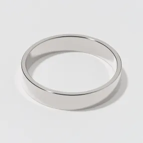 Polished 4mm Platinum Flat Wedding Band