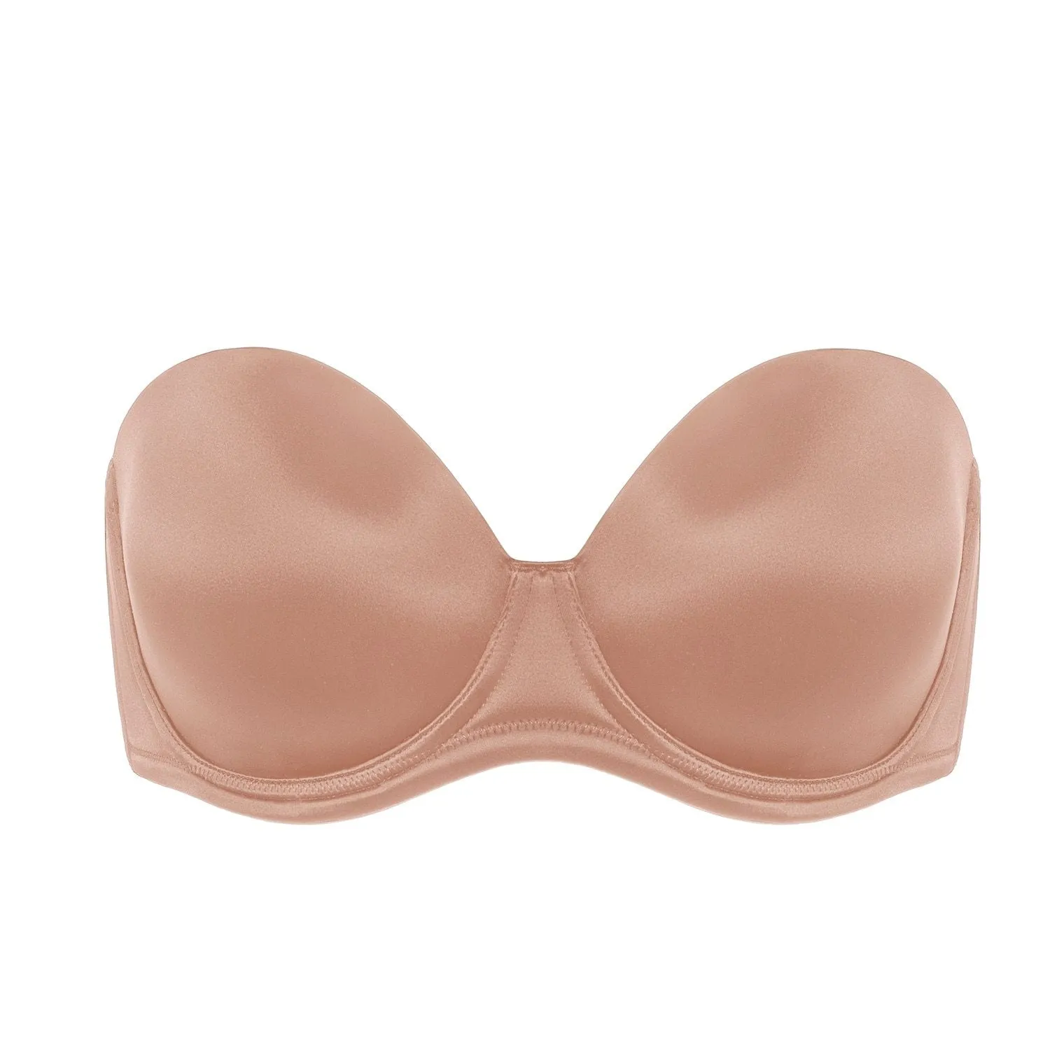 Strapless Push Up Bra Champagne Color - Plus Size Pearl Multiway Seamless.