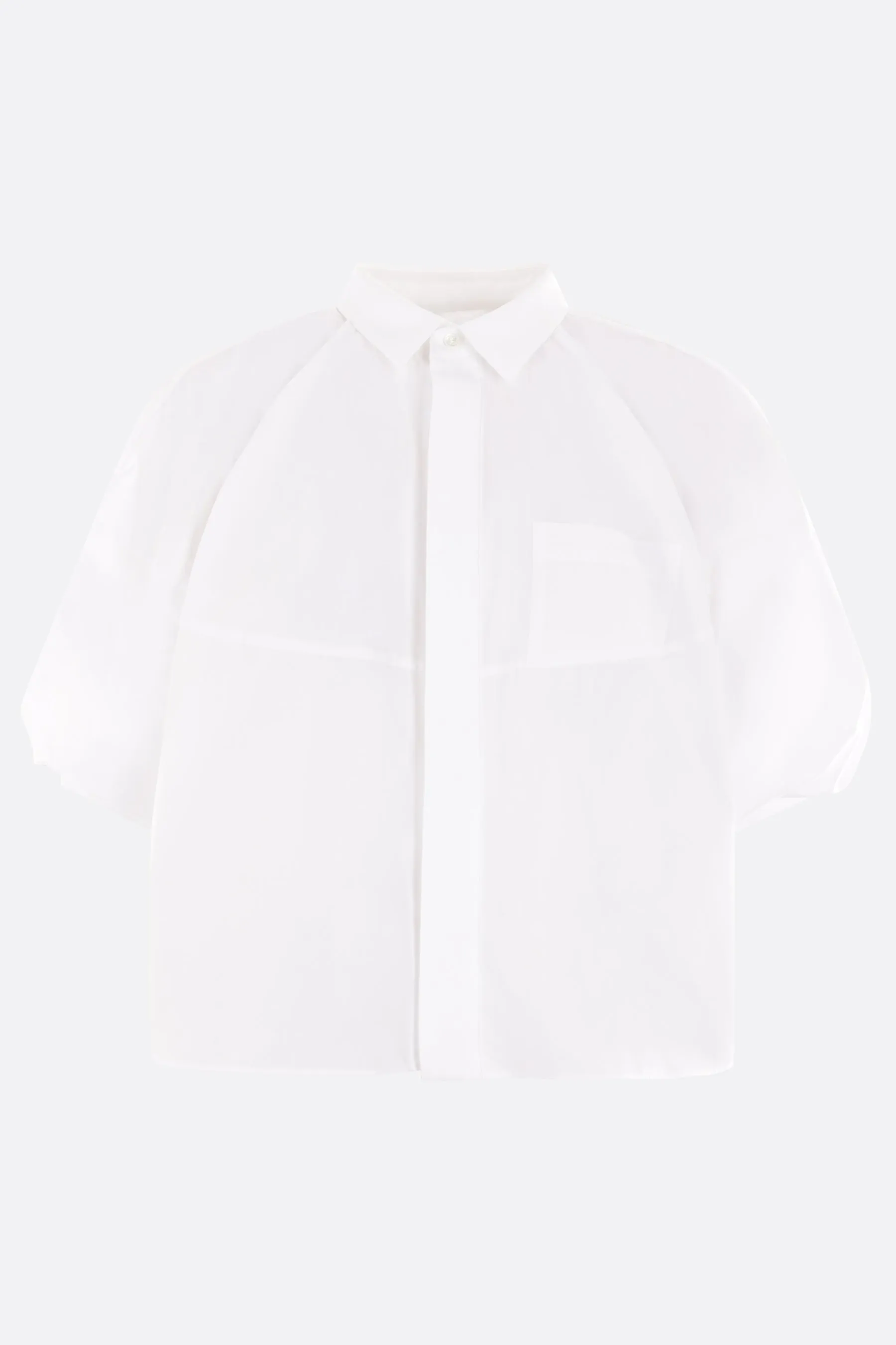 poplin short-sleeved cropped shirt