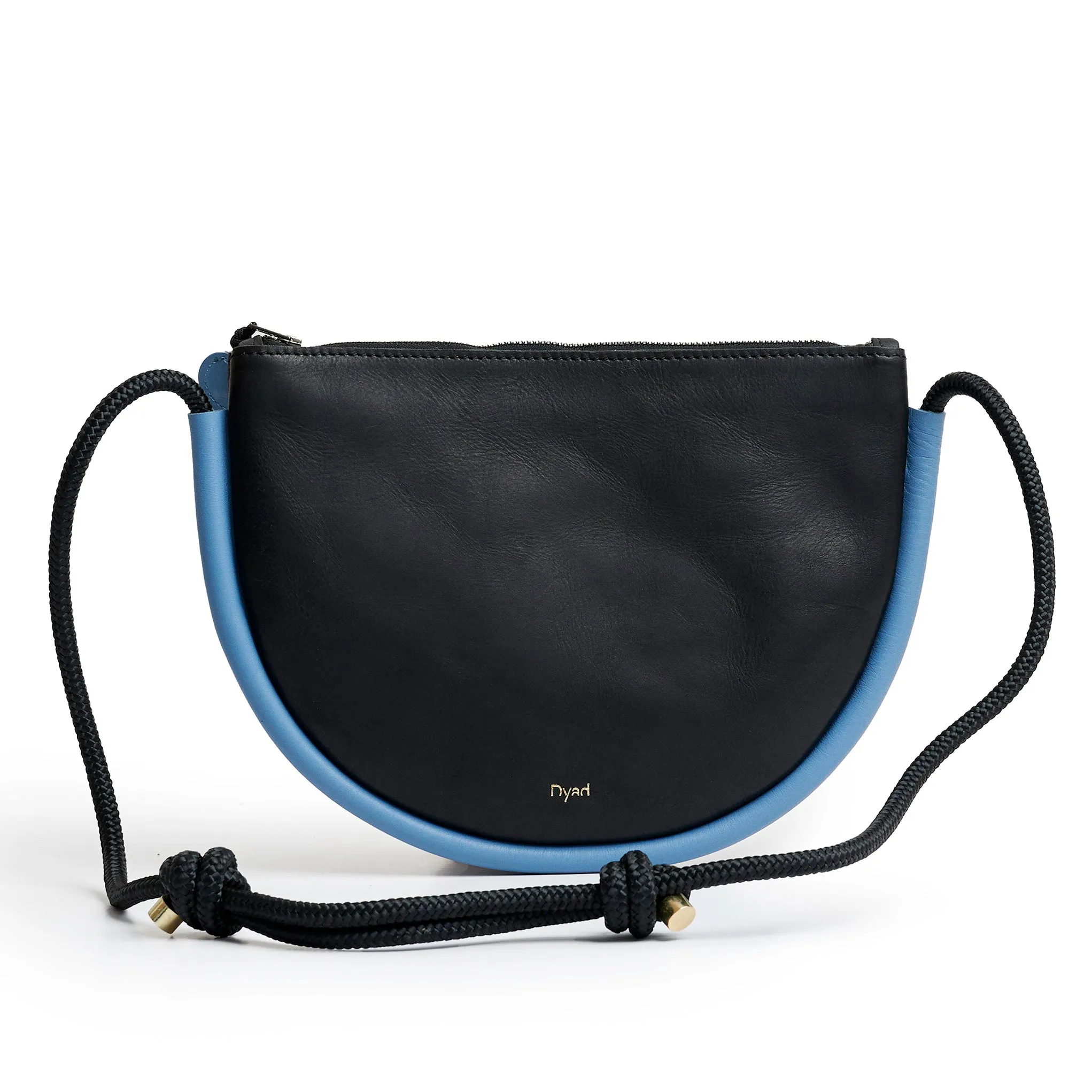 Dyad Bag Black/Sky Blue Rope Strap Small Pocket Selene Zipper Bag