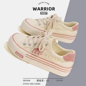 Pull back canvas shoes women's 2023 spring and summer new all-match thick-soled white shoes wheat ear leisure students niche sne