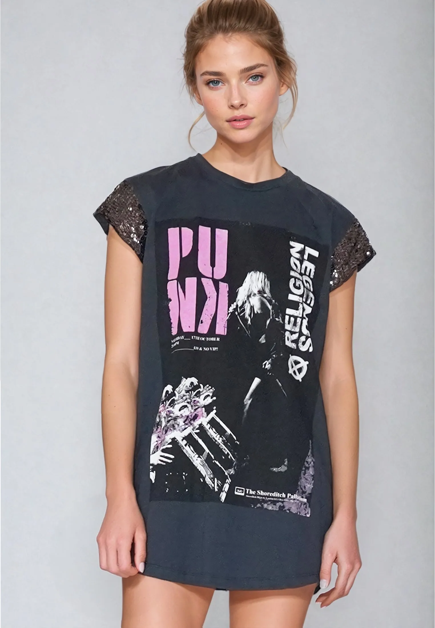 PUNK DRESS WASHED BLACK