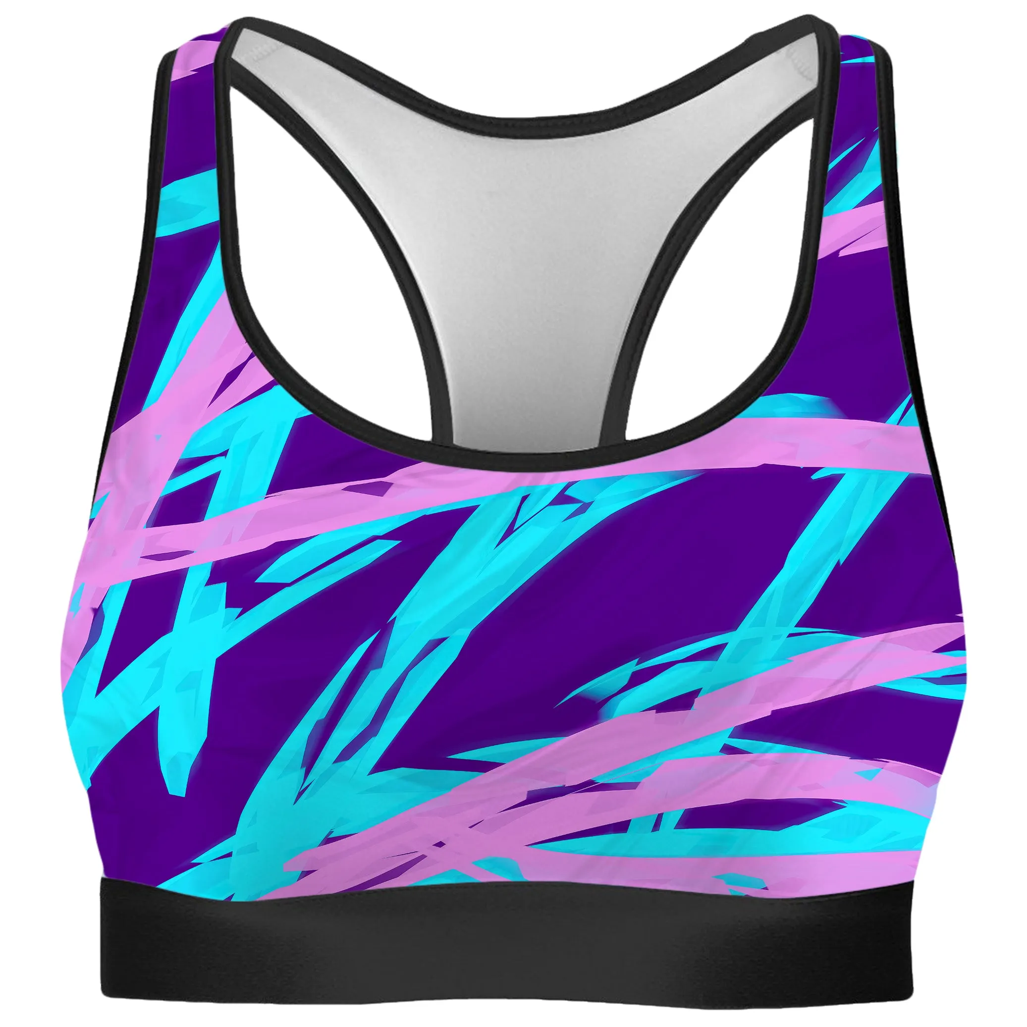 Purple and Blue Rave Abstract Rave Bra and Leggings Combo