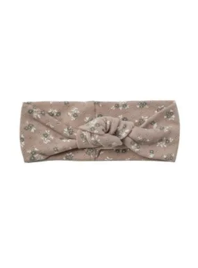 Quincy Mae Pointelle Headband in Truffle Floral.