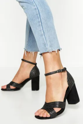 Raffia Block Heel Sandals