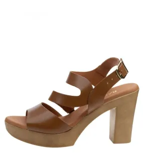 Ragazza Leather with heel Sandal- Tabac 0339