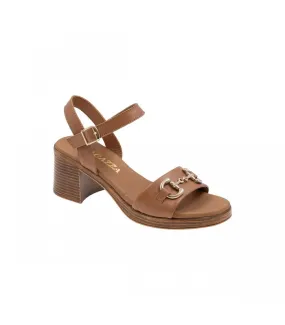 Ragazza Leather with heel Sandal- Tabac 0963