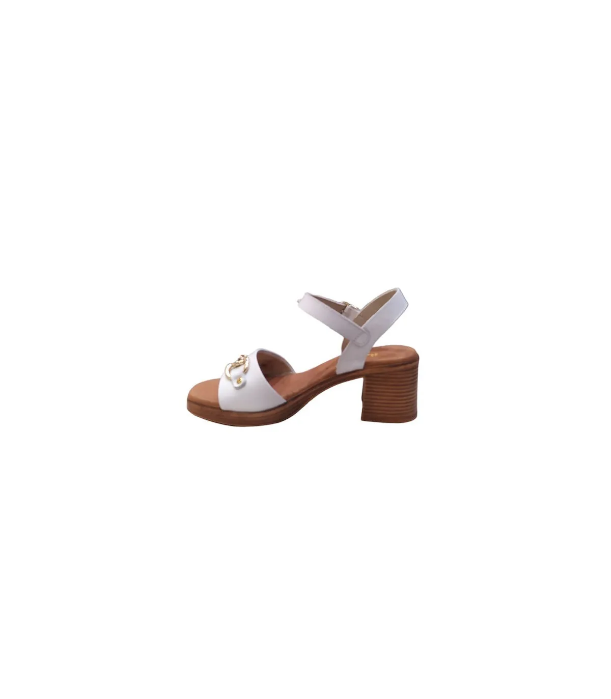 Ragazza Leather with heel Sandal- White 0963