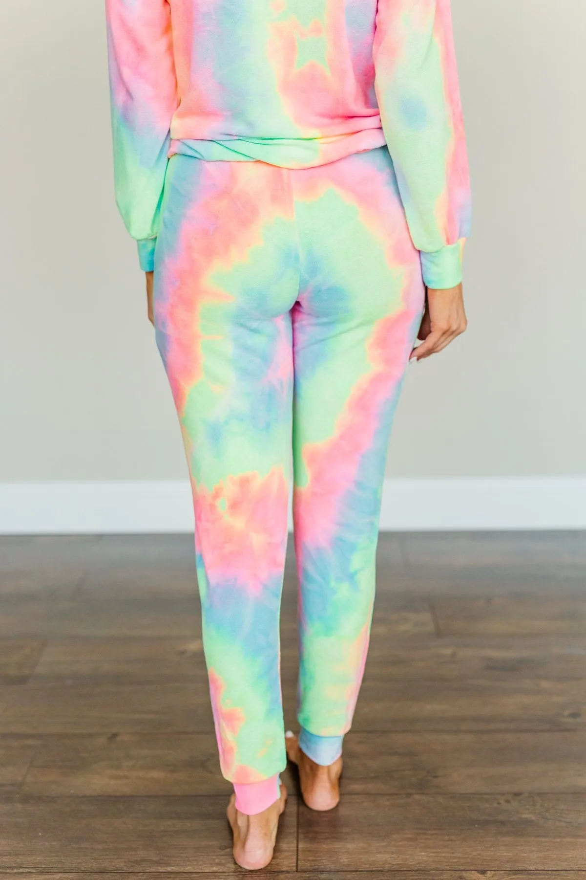 Rainbow Tie-Dye Joggers with Radiant Smiles