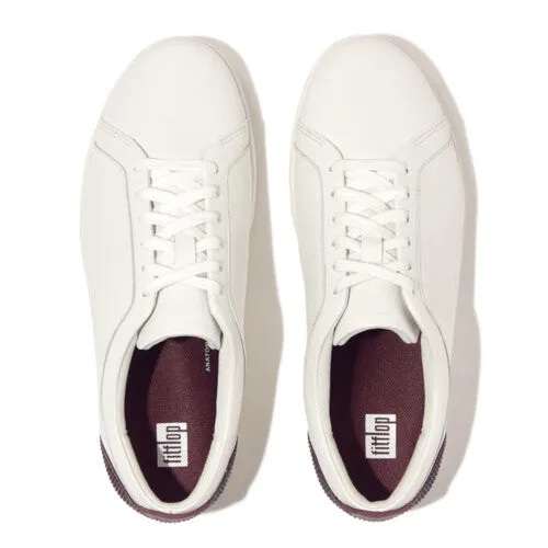  Rally Crystal Backtab Leather Sneaker in Urban White/ Mauve Wine  