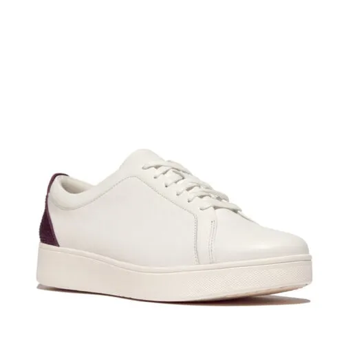  Rally Crystal Backtab Leather Sneaker in Urban White/ Mauve Wine  