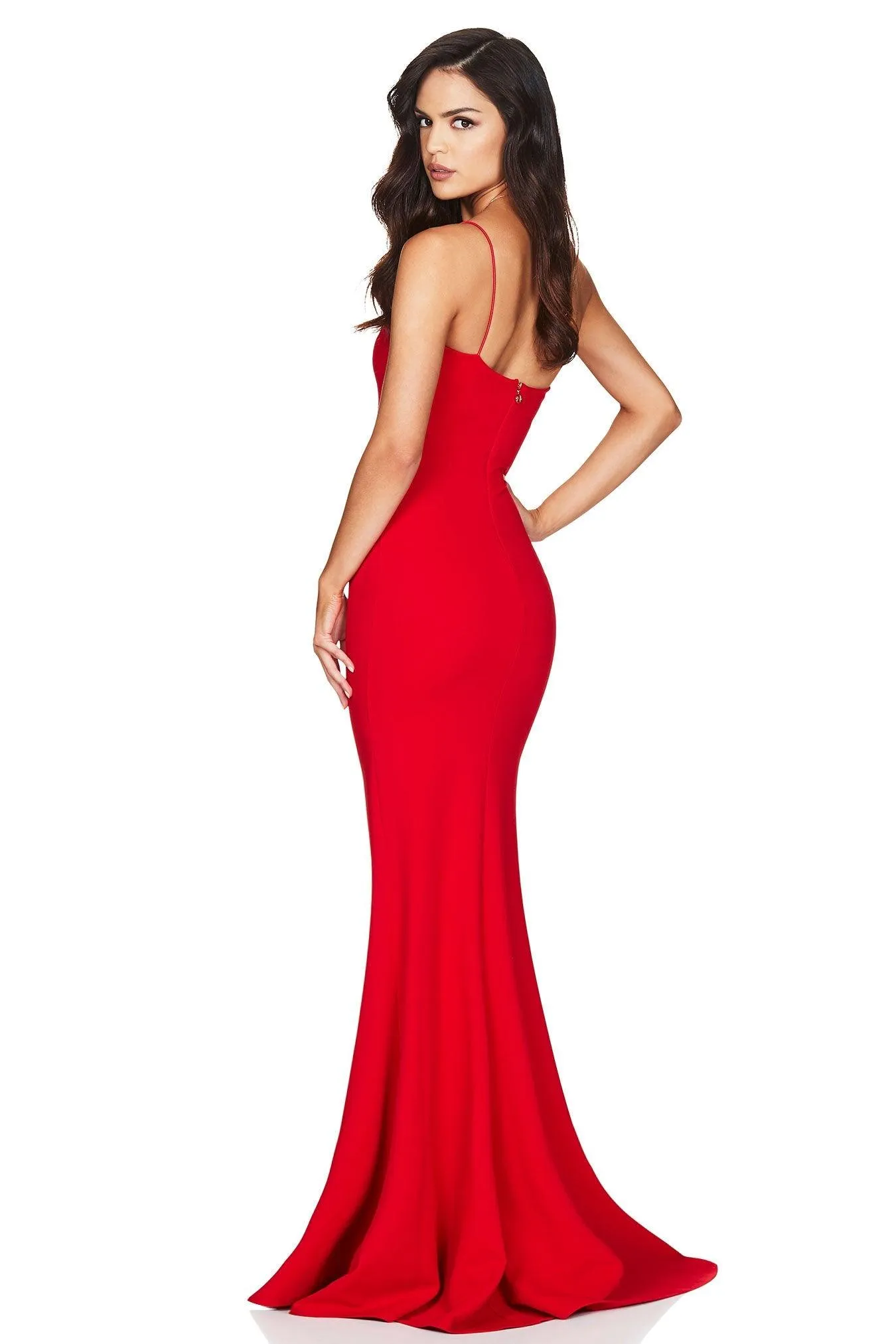 Red One Shoulder Gown by Nookie Jasmine