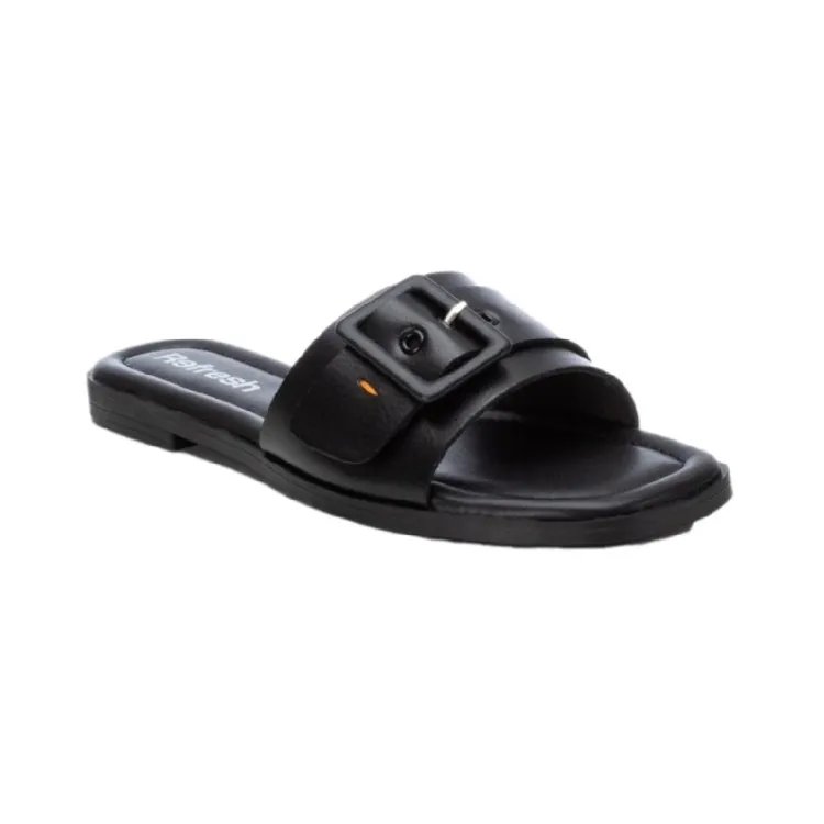 Black Women's Flat Sandals 171961 by Refresh