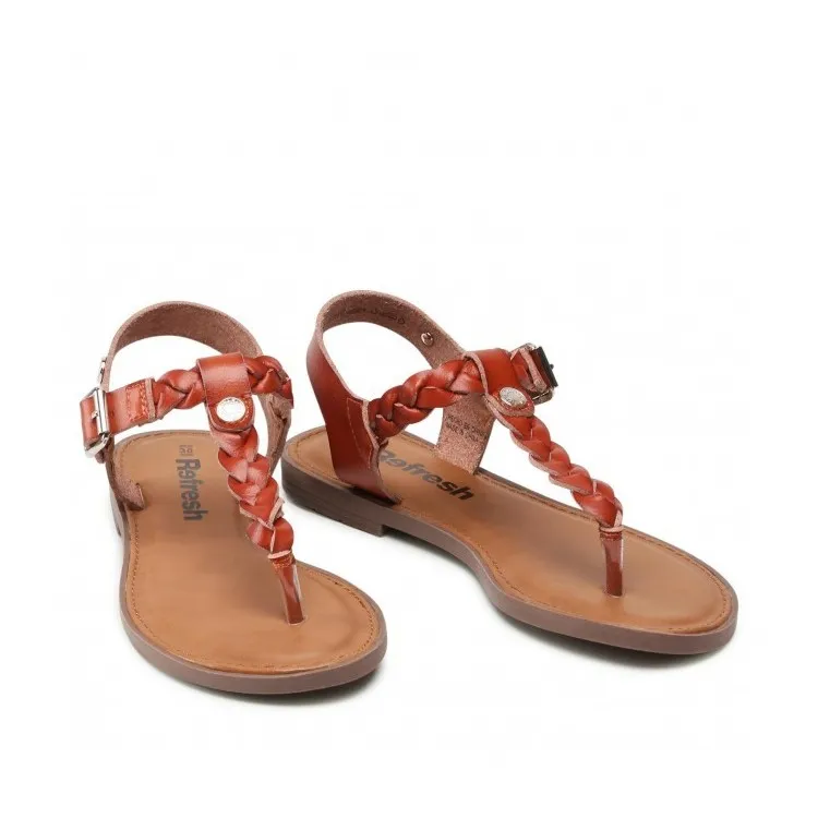 Refresh 79421 Brown Flat Flip-Flop Sandals Women