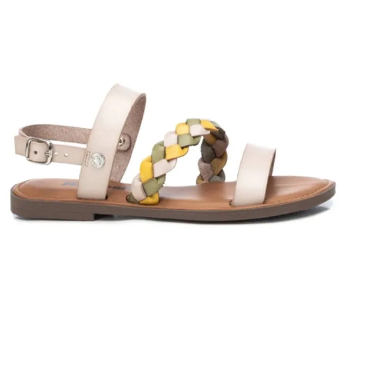 Refresh 79762 Beige Woven Flat Sandal Women