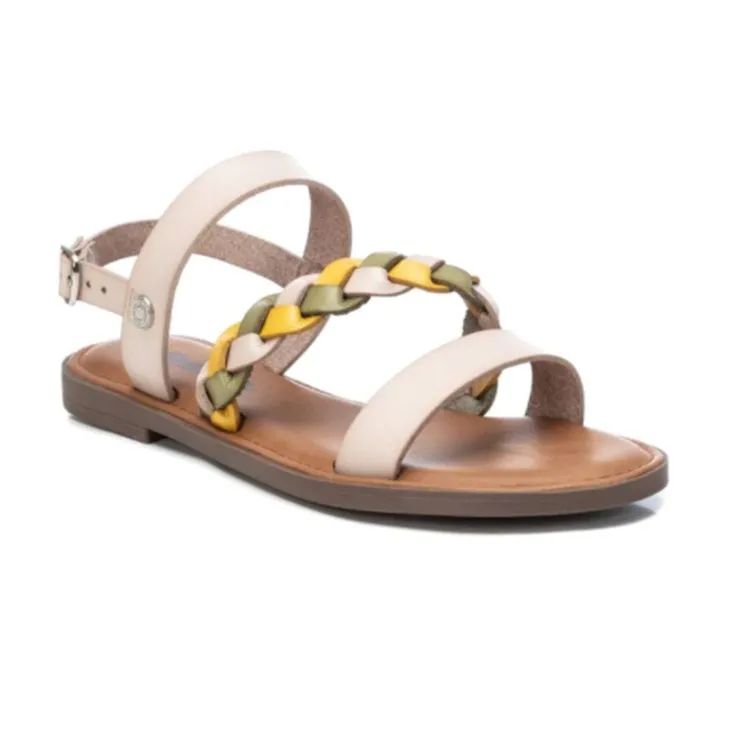 Refresh 79762 Beige Woven Flat Sandal Women