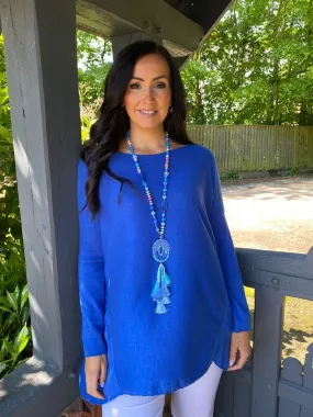 Royal Blue Knit Top - Fifi