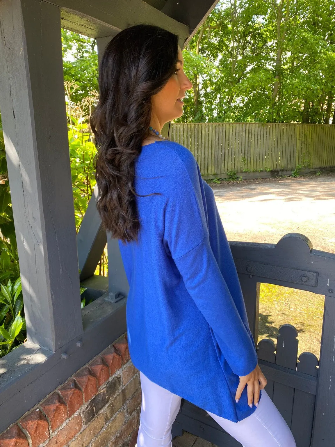 Royal Blue Knit Top - Fifi