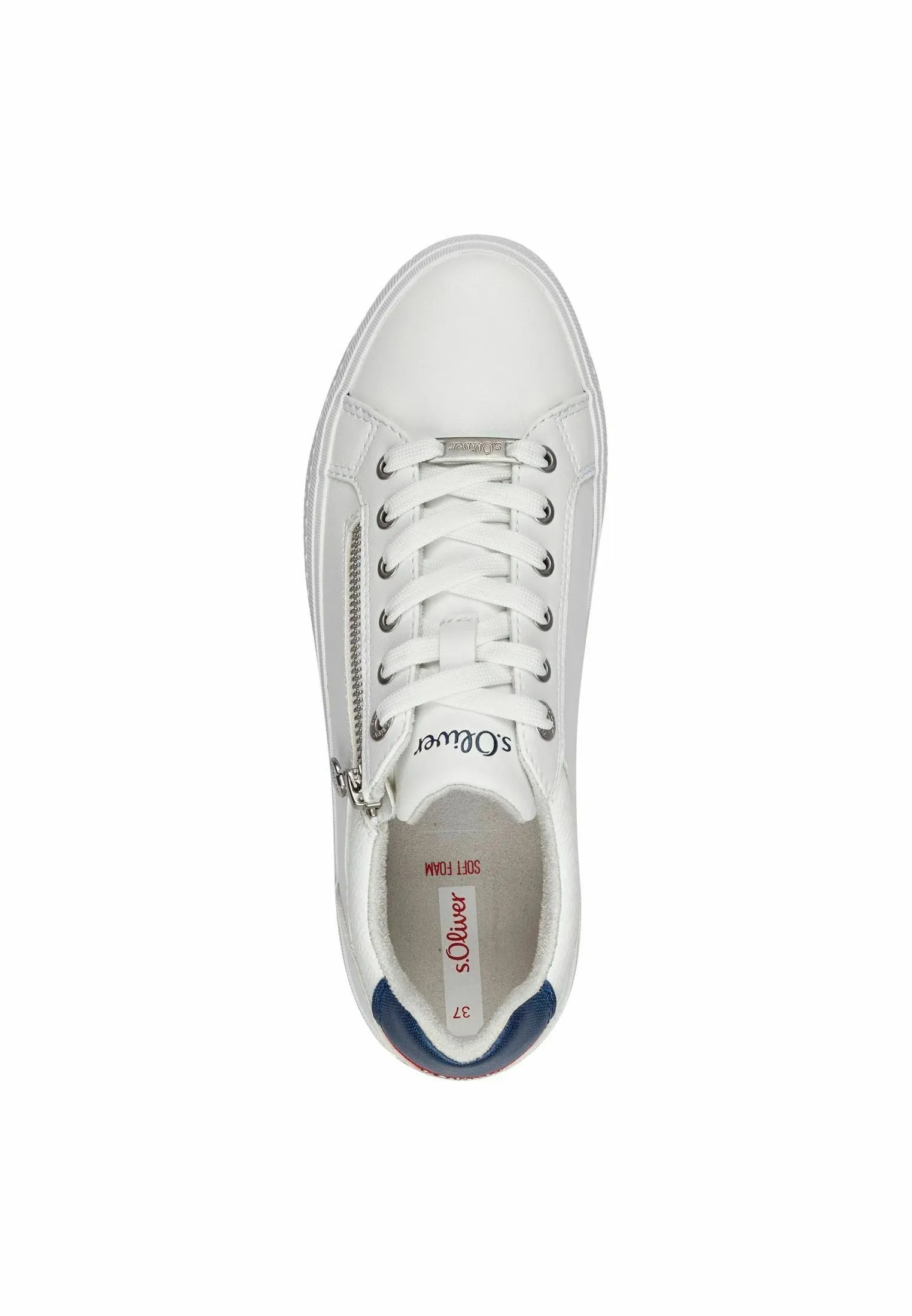 Stylish White/Navy S Oliver Trainer