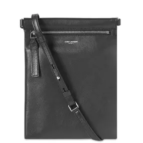 Saint Laurent Black Leather Flat Neck Bag