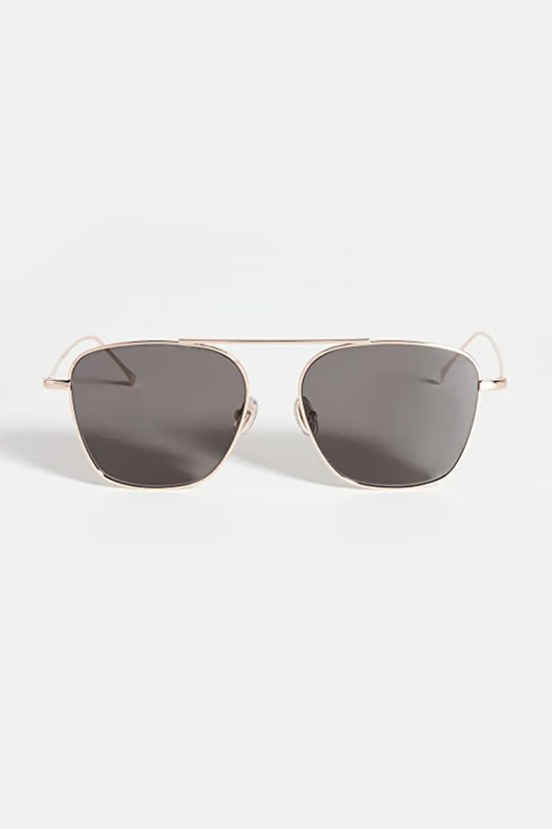 Samos Sunglasses in Gold with Grey Flat Lenses