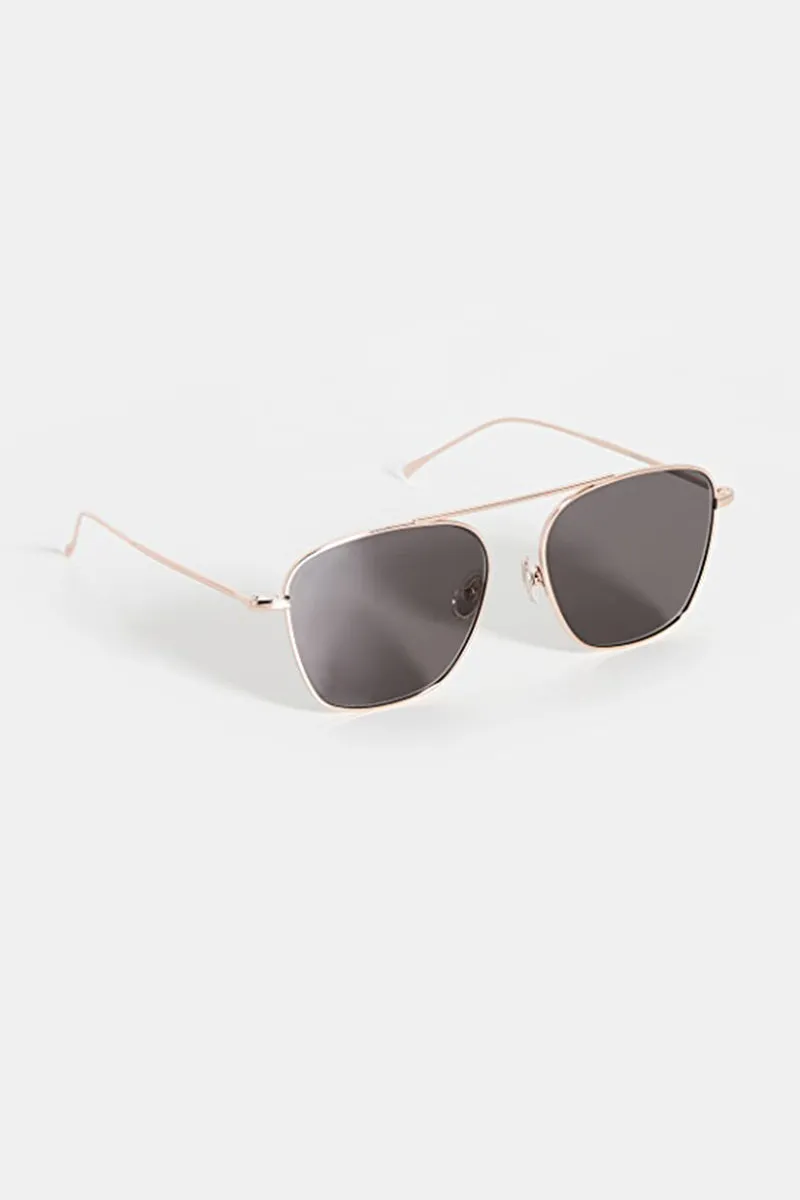 Samos Sunglasses in Gold with Grey Flat Lenses