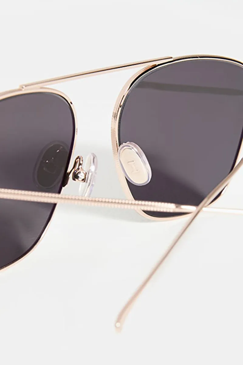 Samos Sunglasses in Gold with Grey Flat Lenses