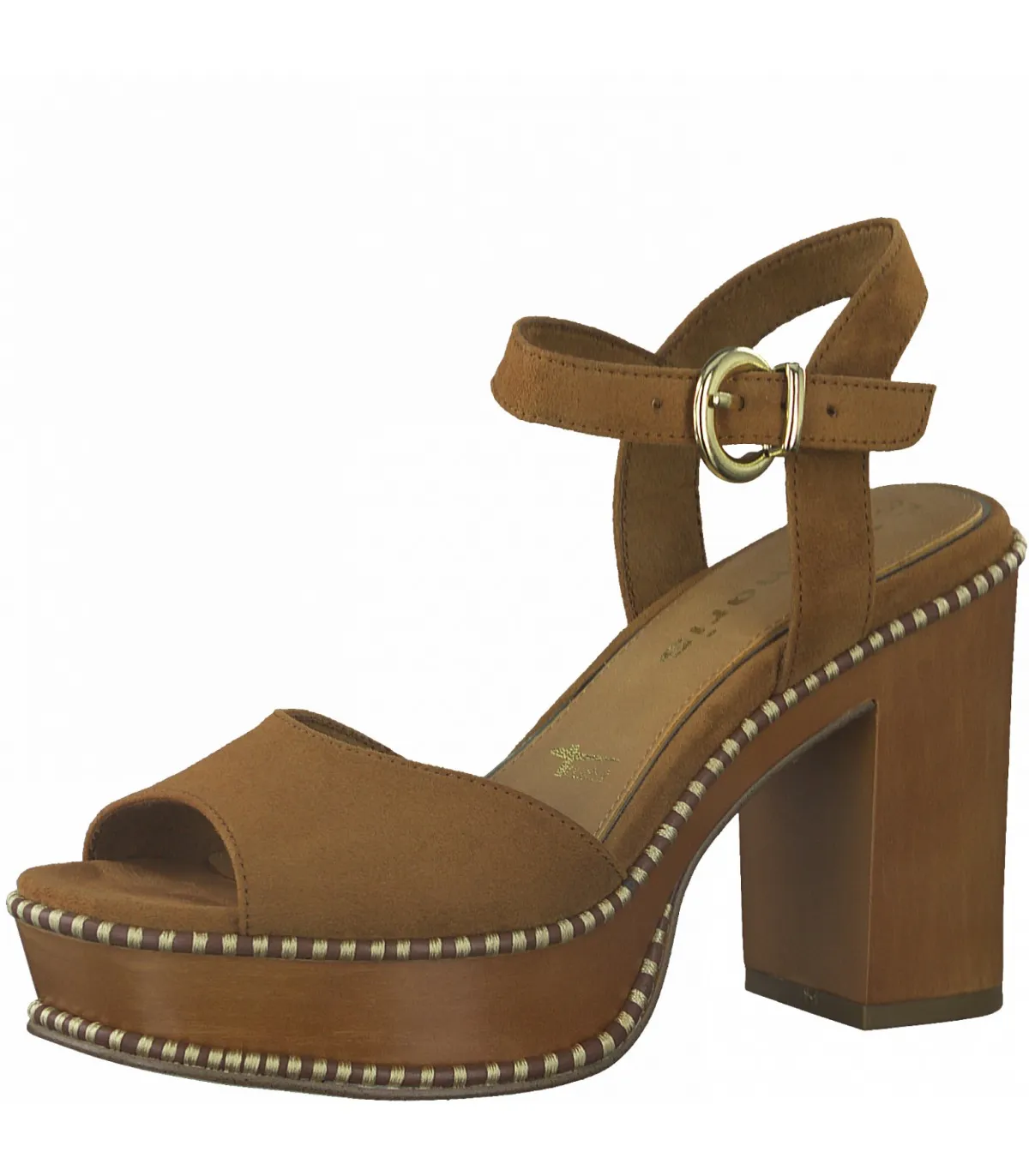 Sandal with Heel by Tamaris -Cognac