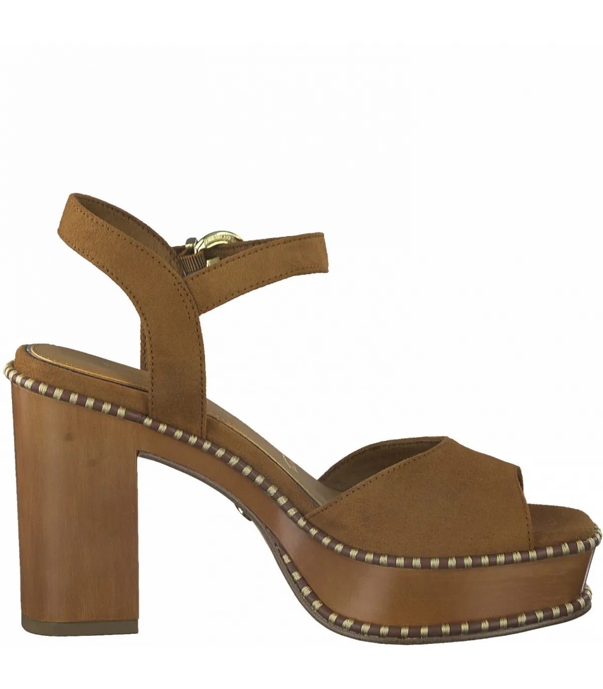 Sandal with Heel by Tamaris -Cognac