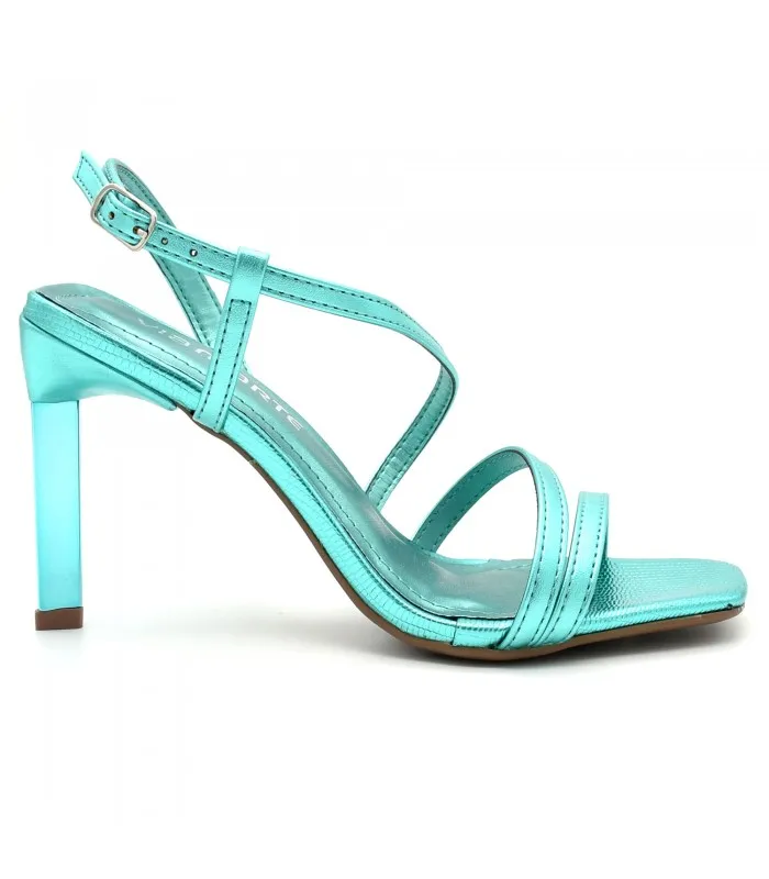 Sandal with Heel by VIA MARTE-turquoise