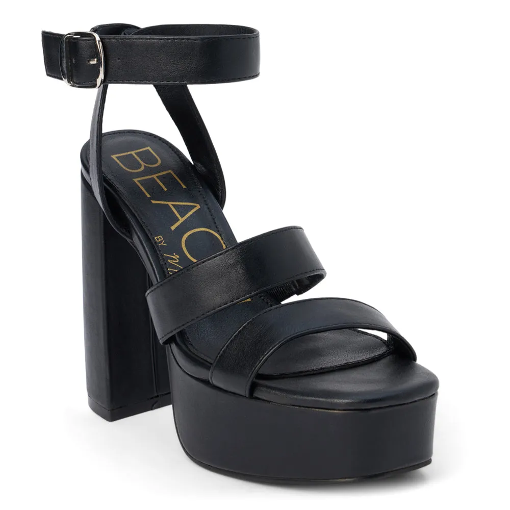 Savage Ankle Strap Block Heel Platform Sandals