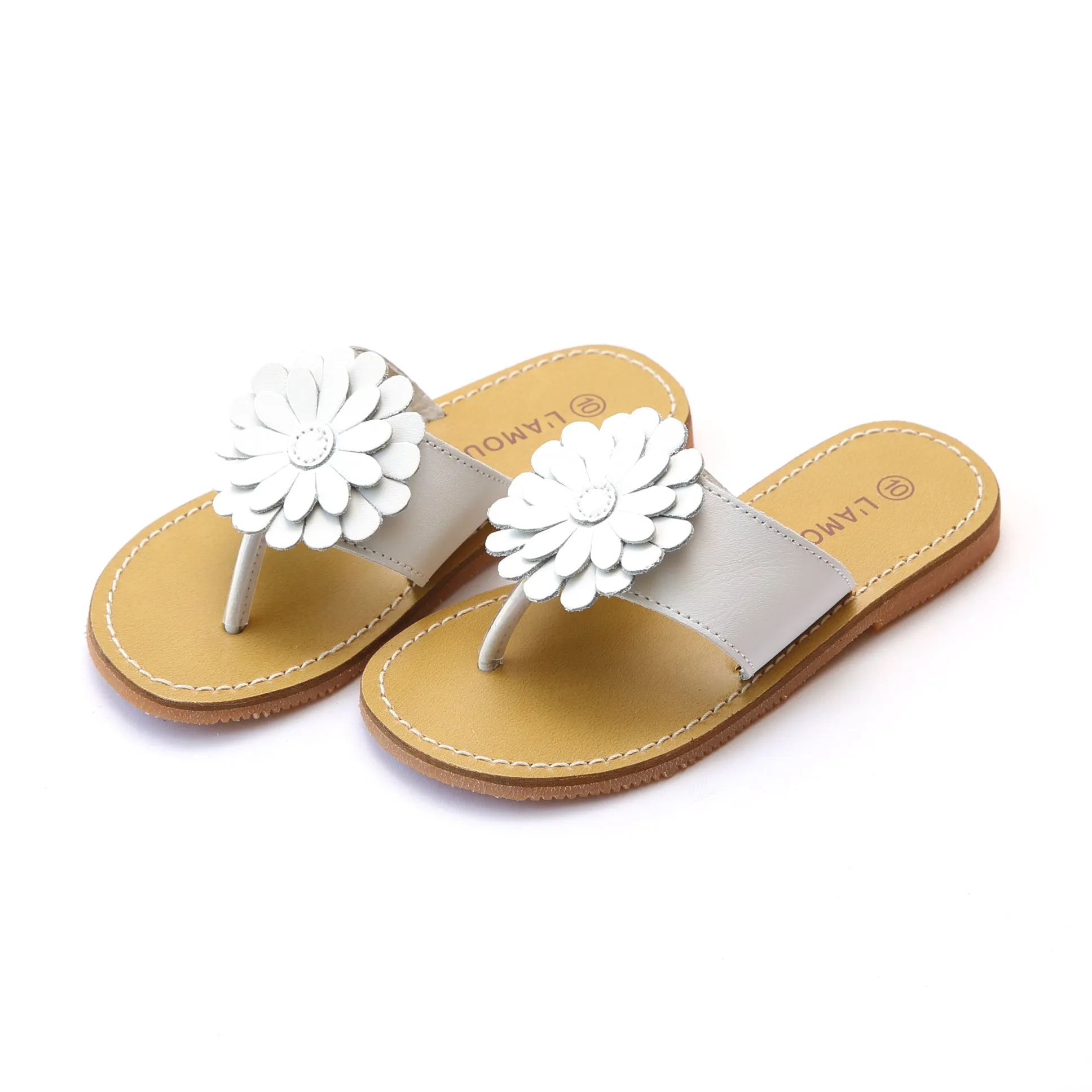 Savannah Leather Flower Thong Sandal