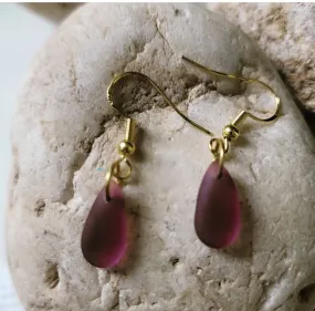 Seaglass Earrings - Mauve Seaglass at Island Girl Art